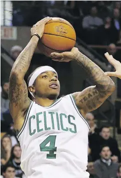  ?? MADDIE MEYER / GETTY IMAGES ?? The Toronto Raptors face hot-shooting Isaiah Thomas and the Boston Celtics at the Air Canada Centre Tuesday.