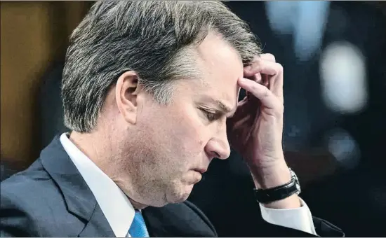  ?? J. SCOTT APPLEWHITE / AP ?? Brett Kavanaugh, durante una de las sesiones de su audición en el Senado