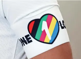  ?? ?? The OneLove armband – see Question 1