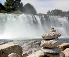  ?? ANDREW BROWN ?? The nearby Maruia Falls are surprising­ly impressive.