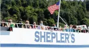  ?? ERIC SEALS Detroit Free Press/TNS ?? A Shepler’s ferry heads toward the dock near Main Street in downtown Mackinac Island, Michigan, in July.
