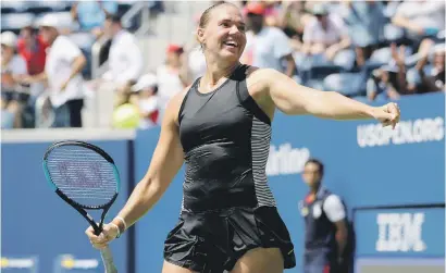  ?? Picture: AFP ?? MADE IT. Kaia Kanepi celebrates her singles first round match victory against Simona Halep.