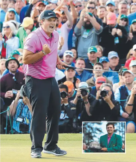  ?? Picture: GETTY IMAGES ?? American Patrick Reed celebrates his victory in the Masters at Augusta National.