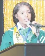  ?? ?? The 2022 Valedictor­ian, Alliayah Da Costa (Ministry of Education photo)