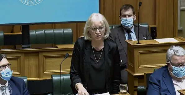  ?? PHOTO: PARLIAMENT ?? The lesser spotted . . . Jacqui Dean, usually in the Speaker’s chair, takes a rare call in the debating chamber.