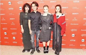  ??  ?? Director Akhavan (left to right) and actors Goodluck, Moretz (also below) and Sasha Lane attend the ‘The Miseducati­on Of Cameron Post’ And ‘I Like Girls’ premieres during the 2018 Sundance Film Festival on Monday in Park City, Utah. — AFP photos