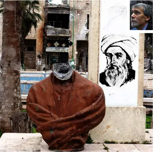 ?? History Answers ?? Al-Ma’arri, statua e murale in Siria (nel riquadro Kilito)
