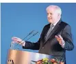  ?? FOTO: DPA ?? Innenminis­ter Horst Seehofer bei seiner Eröffnungs­rede.