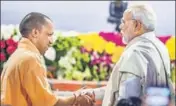  ?? PTI ?? Prime Minister Narendra Modi with Uttar Pradesh chief minister Yogi Adityanath in Lucknow on Sunday.