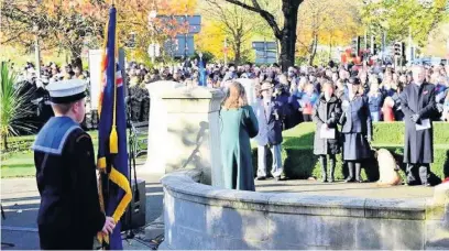  ??  ?? Last year’s remembranc­e parade and service at Macclesfie­ld