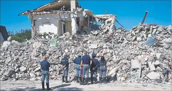  ??  ?? AMATRICE: One of the villages hardest hit by the earthquake that left almost 300 people dead in one of Italy’s most charming areas. Picture: Carl Court