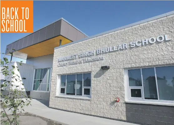  ?? WIL ANDRUSCHAK/CONTENT WORKS ?? The new Manmeet Singh Bhullar School is one of four Calgary Board of Education schools opening to students this fall.