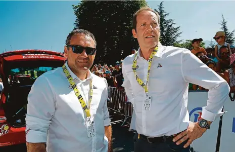  ?? Foto: Profimedia.cz ?? Klíčoví muži Stavitel trasy Tour de France Thierry Gouvenou (vlevo) se šéfem závodu Christiane­m Prudhommem.