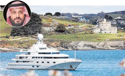  ?? ABC ?? El yate del Príncipe heredero saudí Bin Salman, en Falmouth, en la costa de Cornualles