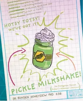  ?? ?? A Muppet-themed poster promotes the Pickle Milkshake at the Brew-Wing Lab.