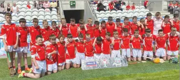  ?? ?? Success for Watergrass­hill National School celebrated success when both the camogie and hurling teams reached their respective finals in Sciath na Scol Chorcaí, played in Páirc Uí Chaoimh.