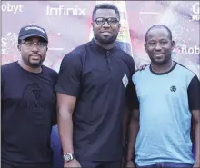  ??  ?? L-R: Marketing Manager Guinness, Uche Onwudiwe, DSTV Sports analyst, Moses Praiz and Consumer Connection­s Manager, Guinness Nigeria at the Guinness Nigeria Made of Football event held in Owerri recently