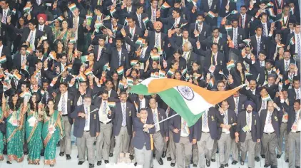  ??  ?? India delegation arriving during the opening ceremony of the 16th Asian Games in Guangzhou, in this November 12, 2010 file photo. — AFP photo