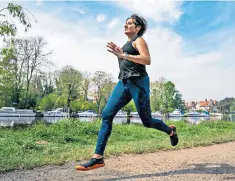  ??  ?? In her stride: Nerina Ramlakhan takes 45-minute runs as part of her fitness regime