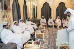  ?? ?? Throughout the Arab world, the majlis is a part of the home, usually detached, where guests are welcome. During these visits, the SC team discussed plans related to the inaugurati­on of Al Thumama Stadium, which will take place on October 22 when it hosts the Amir Cup Final between Al Rayyan and Al Sadd.