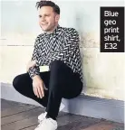  ??  ?? Blue geo print shirt, £32