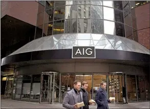  ?? Bloomberg News/VICTOR J. BLUE ?? AIG has its headquarte­rs in New York, shown in this file photo. In its cutbacks, the insurer has eliminated hundreds of positions in New York and the U.K.