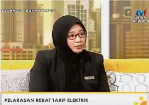  ??  ?? Setting the record straight: Marlinda speaking on TV1’s ‘Nadi Seri Pagi’ programme.