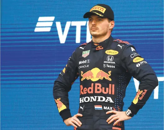  ?? BRYN LENNON/GETTY ?? Max Verstappen heads to this weekend’s race in Austin, Texas, with a six-point lead in the F1 standings.