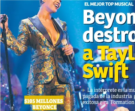  ??  ?? $105 millones beyonce