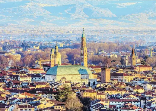  ?? PHOTOS: GETTY IMAGES ?? Ideal day trip . . . The city of Vicenza seen from the square in front of the Santuario della Madonna di Monte Berico (Church of St Mary of Mount Berico).