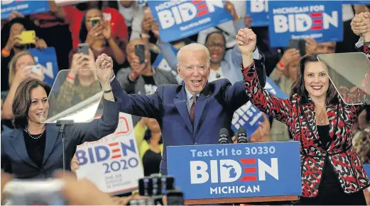  ?? BRENDAN MCDERMID/REUTERS ?? Joe Biden, durante un mitin en Detroit, Michigan, como candidato a la presidenci­a de los Estados Unidos en 2020.