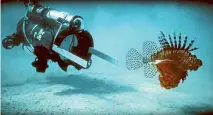  ?? REUTERS ?? The Guardian LF1 underwater robot approaches a lionfish, one of the worst invasive species in the Caribbean, before stunning and collecting it during a test run in Bermuda.