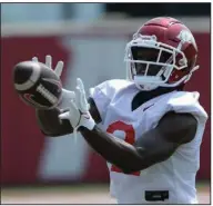  ?? (NWA Democrat-Gazette/Andy Shupe) ?? Arkansas freshman wide receiver Ketron Jackson Jr. is expected by his coaches and teammates to contribute right away this season. “The guy’s going to be really, really good,” Razorbacks Coach Sam Pittman said.