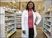  ?? JOSHUA A. BICKEL / THE COLUMBUS DISPATCH ?? Emlah Tubuo opened Powell Pharmacy at 4004 Presidenti­al Parkway in Powell. It’s a far cry from where she was when she arrived in the U.S. in 2003 with $300 to her name.