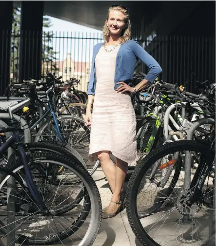  ?? Calgary Herald/files ?? Blanka Bracic, City of Calgary transporta­tion engineer, chose her living location to minimize her daily bicycle commute to city hall.