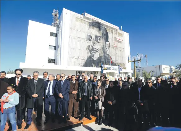  ?? Getty ?? Tunisians at the unemployme­nt protests on Monday as they gather in Bouazizi Square to mark the eighth anniversar­y of the revolution in Sidi Bouzid