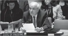 ??  ?? RIAD MANSUR. Embajador palestino en la ONU.