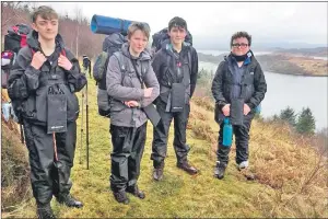  ??  ?? Scouts MJ O’Meara, Daniel Doherty, Alasdair Toner and Lucas Gritten received their Gold Chief Scout Award following four years of hard work.