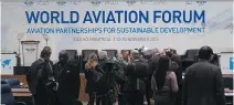  ?? DAVE SIDAWAY/MONTREAL GAZETTE ?? The Internatio­nal Civil Aviation Organizati­on (ICAO) hosted the first world forum on aviation partnershi­ps for sustainabl­e developmen­t in Montreal on Monday.