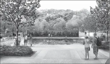  ?? Special to the Democrat-Gazette ?? An artist’s rendering depicts the proposed World War I Memorial in Washington, D.C. In January 2016, Joseph Weishaar, a graduate of the Fay Jones School of Architectu­re at the University of Arkansas, Fayettevil­le, won an internatio­nal competitio­n and...