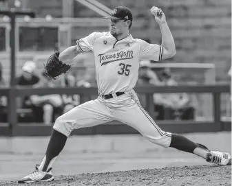  ?? Courtesy of Texas A&M Athletics ?? Sophomore Asa Lacy has a team-leading 115 of Texas A&M’s 602 strikeouts. The strikeout total is tied for the national lead with Mississipp­i State.