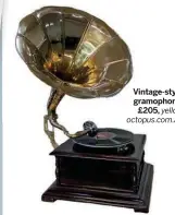  ??  ?? Vintage-style gramophone, £205, yellow octopus.com.au