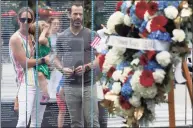  ?? Michael Dwyer / Associated Press ?? A wreath laid in memory of Marine Sgt. Johanny Rosario Pichardo from Lawrence, Mass., following a ceremony in Boston Saturday.