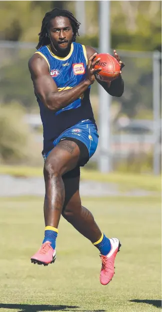  ?? Picture: GETTY IMAGES ?? Eagles star Nic Naitanui trains at Carrara during his time on the Coast.