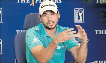  ?? AFP ?? Jason Day speaks to the media during a press conference at TPC Sawgrass.