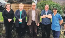  ??  ?? NHS Highland interim chairman Prof Boyd Robertson, centre, with Jackie Green, Anne Boyd-Mackay, Dr Brian Tregaskis and Jasvir Robertson from the Belford Hospital.