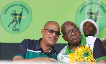  ?? ?? ▲ A Founder of MK party Jabulani Khumalo and former president Jacob Zuma.