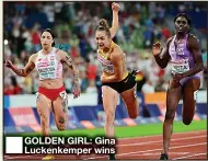  ?? ?? ■ GOLDEN GIRL: Gina Luckenkemp­er wins