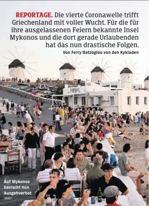  ?? IMAGO ?? Auf Mykonos herrscht nun Ausgehverb­ot