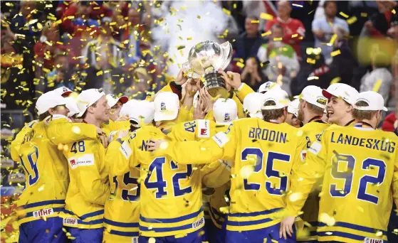  ?? FOTO: LEHTIKUVA/VESA MOILANEN ?? Sverige vann VM-guld.